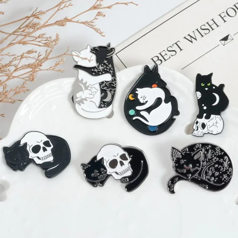 Astral Black Dog/White Cat Enamel‎ Lapel Pin NWOT